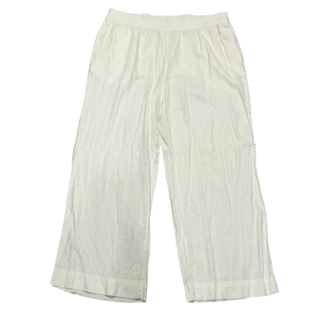 Old Navy Linen Blend Wide Leg Pants White XL Coastal Resort Chic Resort Summer